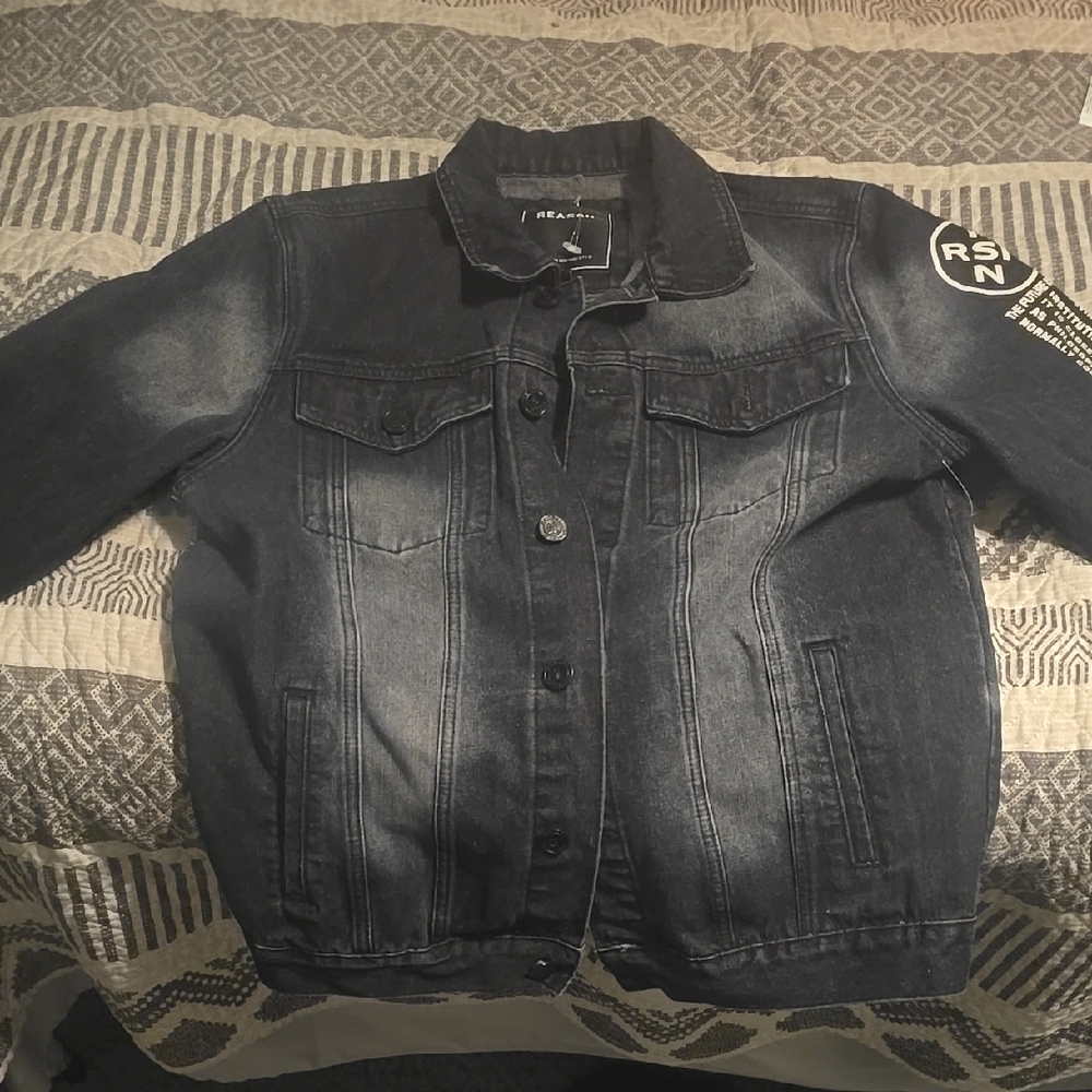 Black Denim Jacket with RSN Patch